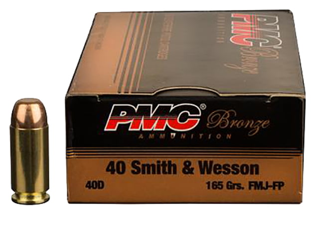 PMC Ammunition Bronze .40 S&W 165 Grain Full Metal Jacket Brass Cased Pistol Ammo 300 Rounds Ammunition Bronze .40 S&W 165 Grain Full Metal Jacket Brass Cased Pistol 300 Rounds Ammo