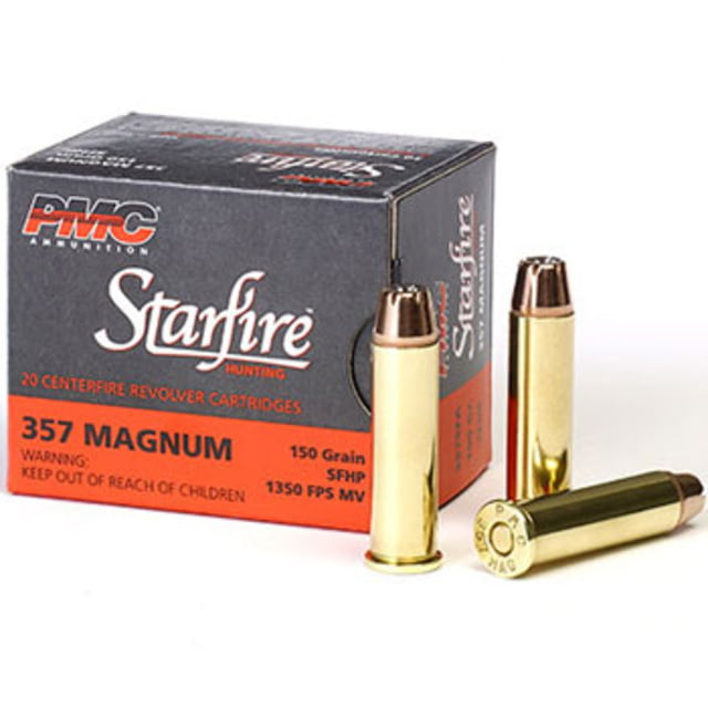 PMC Ammunition Starfire 357 Magnum 150 Grain SF Hollow Point Brass Cased Pistol Ammo 20 Rounds - PMC Ammo