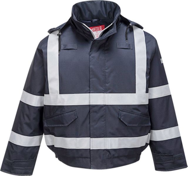 Portwest Bizflame Rain FR Bomber Jacket Navy 2XL - Portwest
