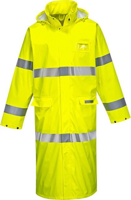 Portwest Sealtex Flame Hi-Vis Coat 50in Yellow Medium - Portwest