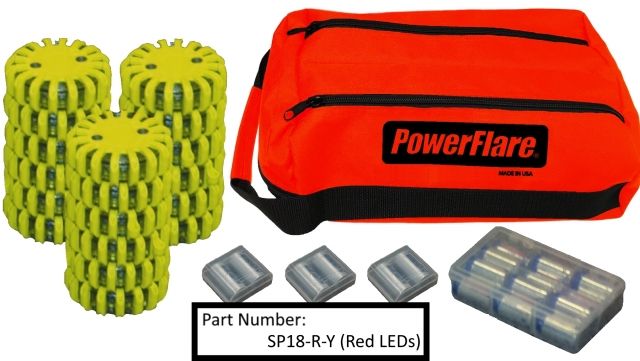 Powerflare 18-Pack PowerFlare Soft Pack, Magnetic, Infrared, Yellow Shell, SP18M-I-Y