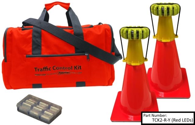 Powerflare 2-Position PowerFlare Traffic Control Kit Magnetic Red/Blue LEDs Blue Shell