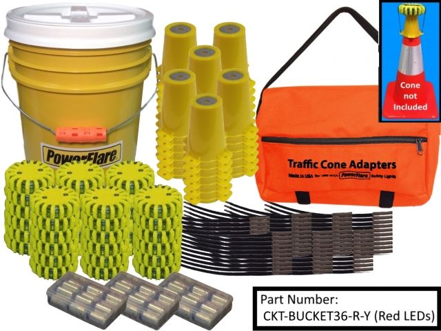 Powerflare 36-Position Cone Adapter Kit with 36-Pack Bucket of PowerFlare Lights Infrared Tan Shell
