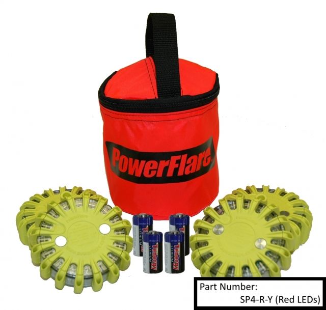 Powerflare 4-Pack PowerFlare Soft Pack Magnetic Amber LEDs Tan Shell