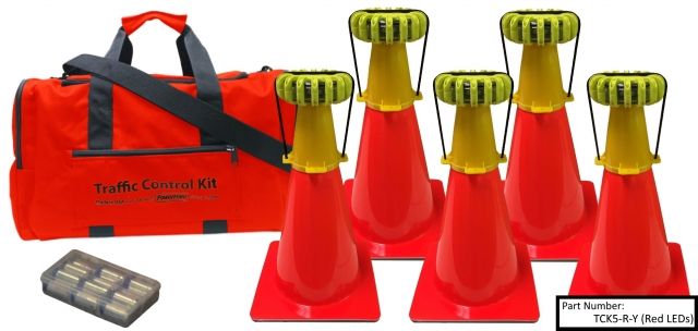 Powerflare 5-Position PowerFlare Traffic Control Kit Green LEDs Black Shell