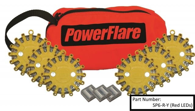 Powerflare 6-Pack PowerFlare Soft Pack Magnetic Red/Blue LEDs Olive Drab Green Shell