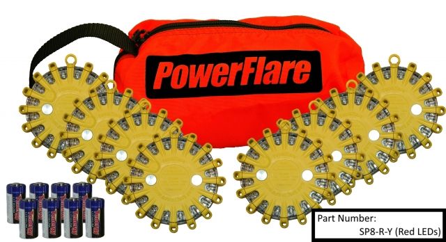 Powerflare 8-Pack PowerFlare Soft Pack Magnetic Blue LEDs Olive Drab Green Shell