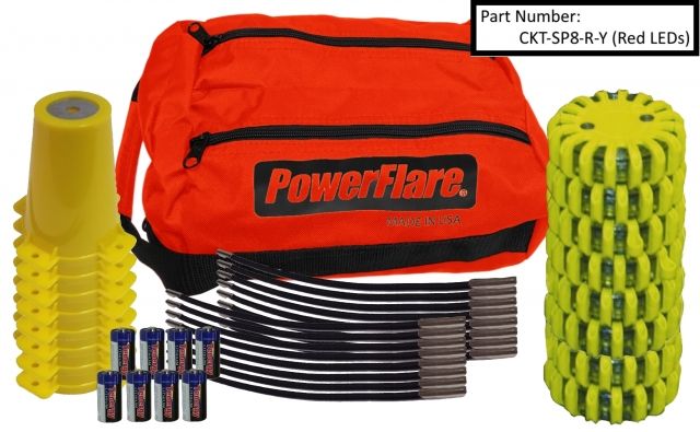 Powerflare 8-Position Cone Adapter Kit with 8-Pack Soft Pack of PowerFlare Lights Infrared Olive Drab Green Shell