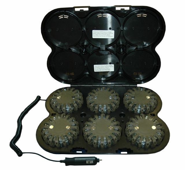 Powerflare Rechargeable PF-200R Safety Light Kit Pack of 6 Units w/ CR123 Battery White LED Olive Drab Shell - Powerflare