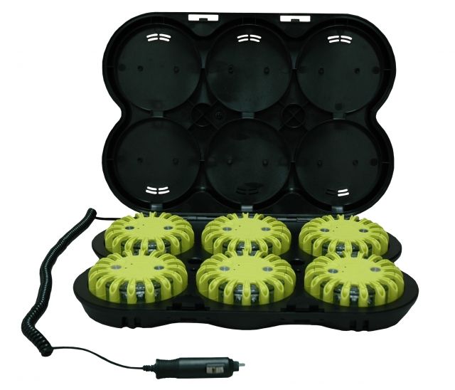 Powerflare Rechargeable PF-200R Safety Light Kit Pack of 6 Units w/ CR123 Battery Infrared LED Yellow Shell - Powerflare