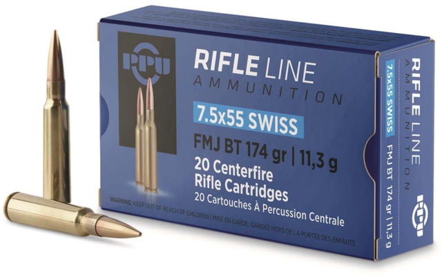 Ppu Ammo 7.5x55 Swiss 174gr. Fmj 20-pack - Prvi Partizan