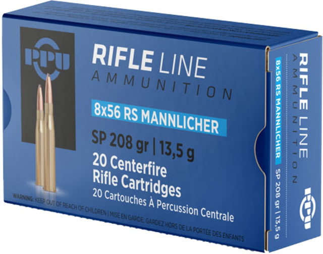  8x56r Mannlicher 208gr. Jsp 20-pack Ammo