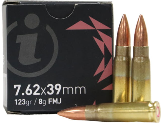 an 7.62x39mm 123 Grain Full Metal Jacket Brass Cased Rifle 15 Rounds IG76239 Ammo