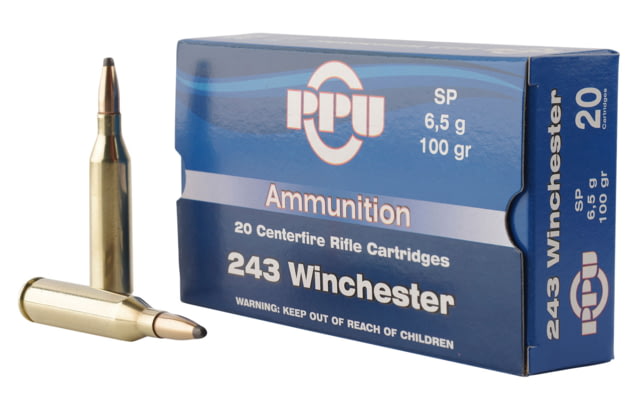  Standard Rifle .243 Winchester 100 Grain Soft Point Brass Cased Rifle 20 Rounds Ammo