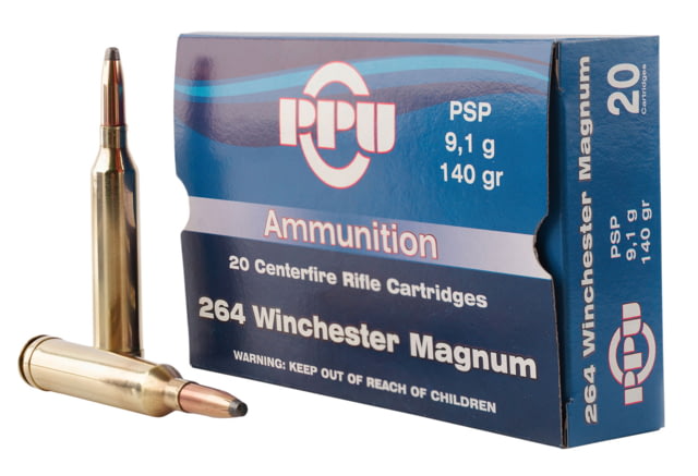 PPU  Standard Rifle 264 Win Mag 140 Gr Pointed Soft Point PSP 20 Bx/ 10 - PPU