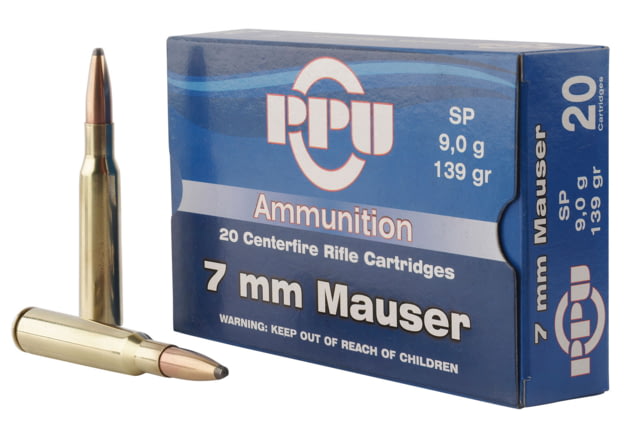  Metric Rifle 7mm Mauser 139 Grain Soft Point Brass Cased Rifle 20 Rounds Ammo