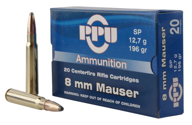  Metric Rifle 8mm Mauser 196 Grain Soft Point Brass Cased Rifle 20 Rounds Ammo