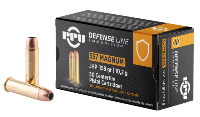  Handgun .357 Magnum 158 Grain Jacketed Hollow Point Brass Cased Pistol 50 Rounds Ammo