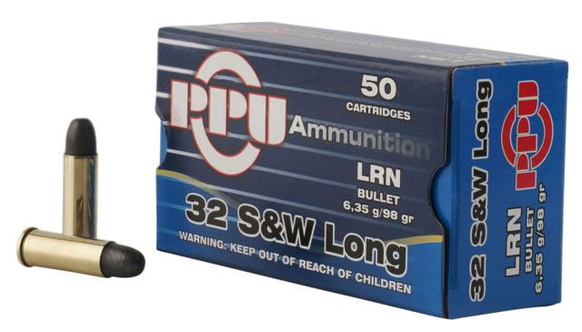 Handgun .32 S&W Long 98 Grain Lead Round Nose Brass Cased Pistol 50 Rounds Ammo