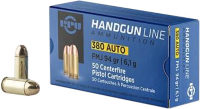 PPU PPU Handgun Ammo .380 ACP 94 gr FMJ 951 fps 951 fps 1000/ct - Ppu