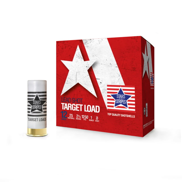 PPU Stars & Stripes Target Load 12 Gauge 1 oz 2 3/4" Shotgun Ammo #8 25 Rounds - Ppu