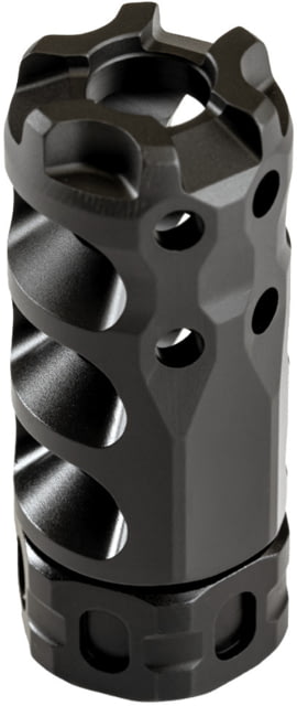 Precision Armament HYPERTAP Ti Muzzle Brake Titanium-Slim 7.62mm/.308Cal 1/2-28 Black - Precision Armament