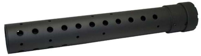 Precision Reflex Gen 3 14in Round Free Float Forearm w/ Holes No Rails Black - Precision Reflex