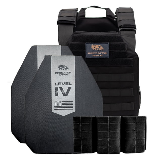 Predator Armor Level IV Ceramic Loaded Bundle Black One Size
