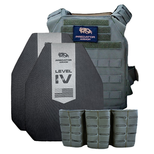 Predator Armor Level IV Ceramic Loaded Bundle Ranger Green One Size