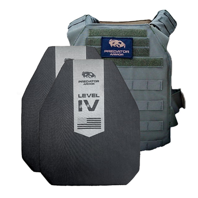 Predator Armor Level IV Ceramic Plate Carrier Package Ranger Green One Size