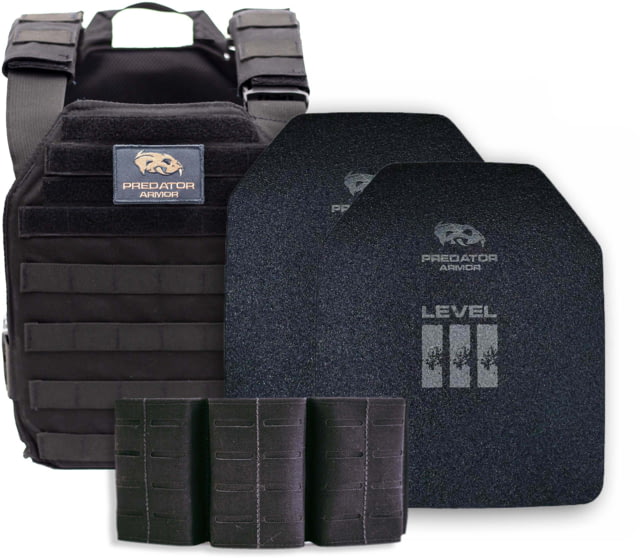 Predator Armor Polyethylene Level III Loaded Bundle Black 16x12