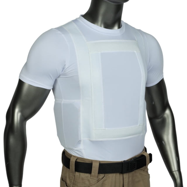 Premier Body Armor 360 Core Everyday Armor T-Shirt w/ 4 Level IIIA Panels Crew Collar White 4XL