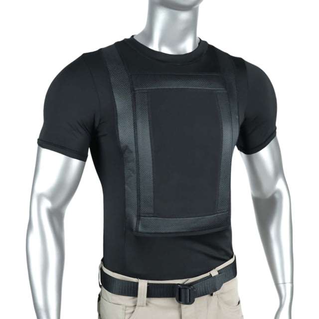 Premier Body Armor Everyday Armor T-Shirt w/ Two Level IIIA Armor Panels 7.75x12.75 inch Black Medium - Premier Body Armor