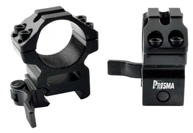 Presma 1in Quick Release Medium Profile Scope Rings for Picatinny/Weaver Rails Black - Presma