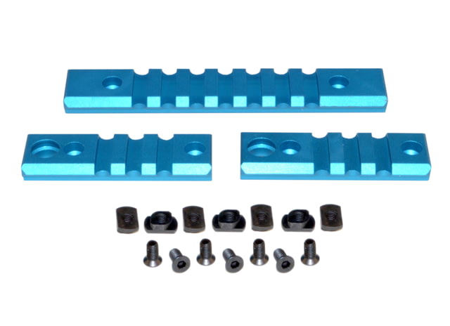 Presma 2 Pcs 3 Slot 1 7 Slot Picatinny Rail Section Kit for M-LOK Style Slots with Sling Swivel Adapter Blue - Presma
