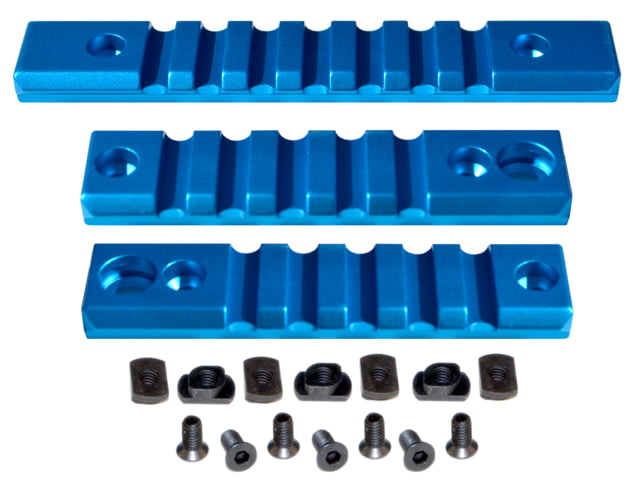 Presma 2 Pcs 5 Slot 1 7 Slot Picatinny Rail Section Kit for M-LOK Style Slots with Sling Swivel Adapter Blue - Presma