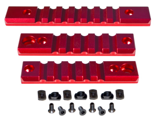 Presma 2 Pcs 5 Slot 1 7 Slot Picatinny Rail Section Kit for M-LOK Style Slots with Sling Swivel Adapter Red - Presma