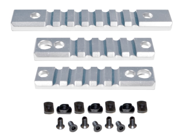 Presma 2 Pcs 5 Slot 1 7 Slot Picatinny Rail Section Kit for M-LOK Style Slots with Sling Swivel Adapter Silver - Presma
