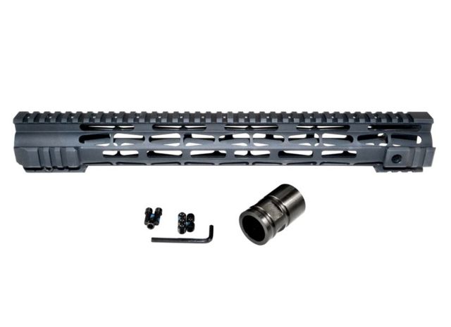 Presma AR .308 15in M-LOK Free Float Handguard Forend for .308 DPMS High Profile Pattern Upper Receiver ID 1.54in Matte Black - Presma
