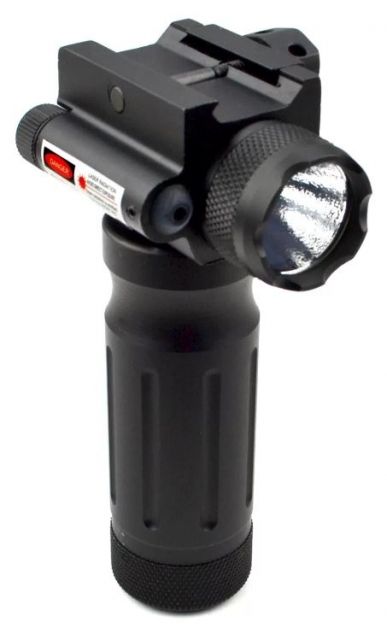 Sniper CREE Q5 LED 260 Lumens Flashlight with Red 5mw Laser Sight Combo and Holding System Black - Sniper