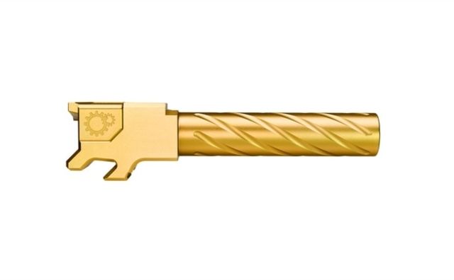 Primary Machine CZ P-10C Match Grade Barrel 9mm Non Threaded and Fluted Titanium Nitride Gold - Primary Machine
