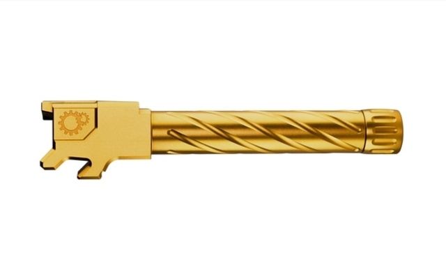 Primary Machine CZ P-10C Match Grade Barrel 9mm Threaded and Fluted Titanium Nitride Gold - Primary Machine