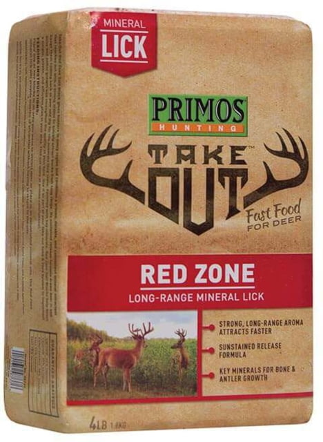 Primos Hunting Take Out Red Zone Mineral Lick 4lb Block - Primos Hunting