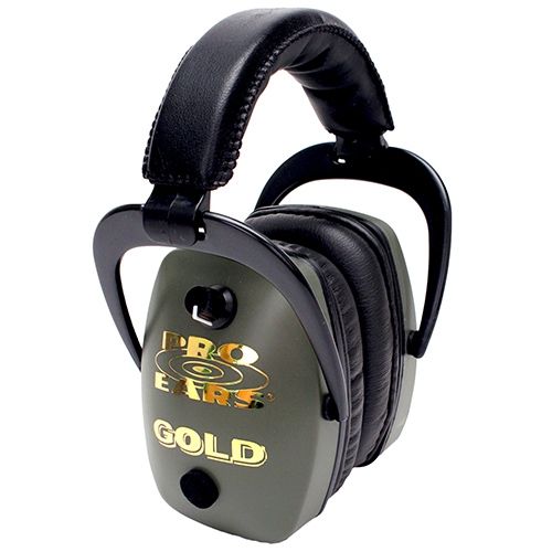 Pro Ears Pro Slim Gold Electronic Earmuffs Green - Pro Ears