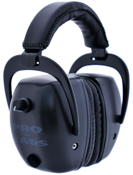 Pro Ears Pro Tac Mag Gold NRR 30 Hearing Protection Earmuffs w/Lithium Batteries Black GS-PTM-L Black - Pro Ears