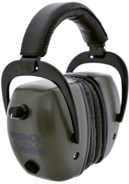 Pro Ears Pro Tac Mag Gold NRR 30 Hearing Protection Earmuffs w/Lithium Batteries Green GS-PTM-L Green - Pro Ears