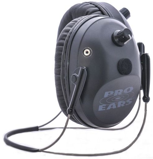 Pro Ears Pro Tac Plus Gold Low Profile NRR 26 Earmuffs Behind Head w/ Lithium Batteries Black - Pro Ears