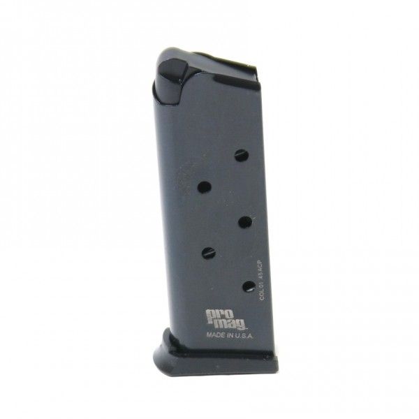 D Pro Mag 1911 Officers .45 ACP Pistol Magazine Steel Blue 6 Round COL 01-6RD Ammo
