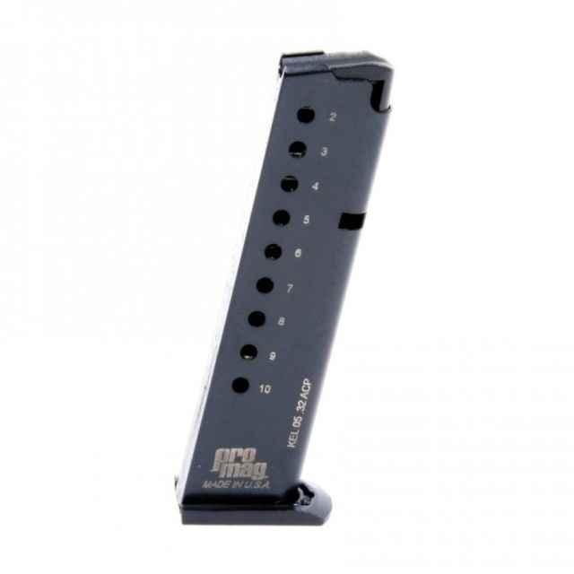  Mag Kel-Tec P-32 .32 ACP Pistol Magazine Steel Blue 10 Round KEL 05-10RD Ammo