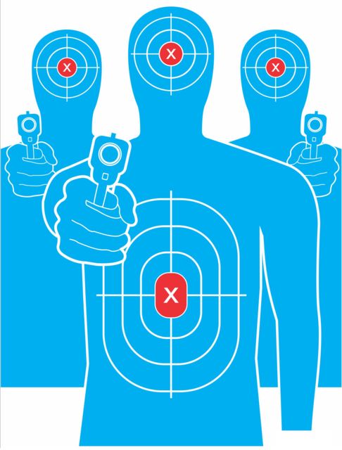 Pro-Shot 13in x 20in Tactical Target w/ Adhesive Backing Pack of 6 - Pro-Shot